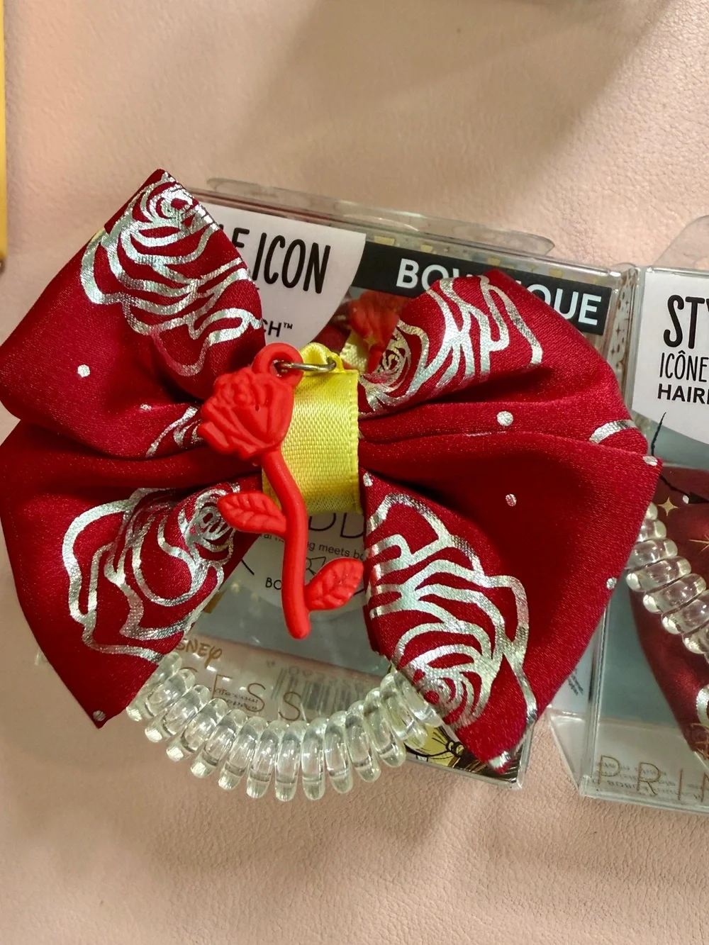 3/$25 NIB Invisibobble Disney Princess Belle Bowtique Spiral Hair Rings Set of 2